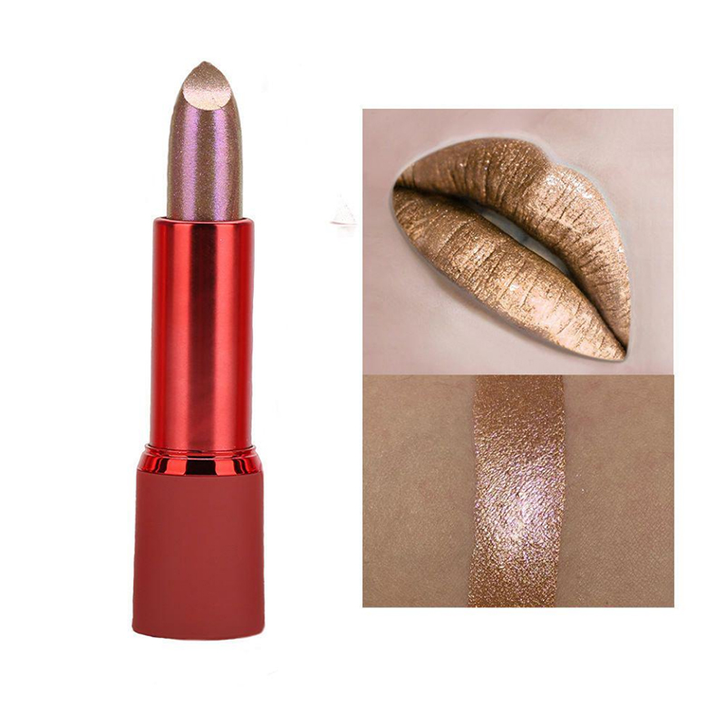Glitter læbestift Vandtæt Metallic Lip Gloss Vandtæt Pearl Lip Gloss til kvinder Kosmetisk læbestift