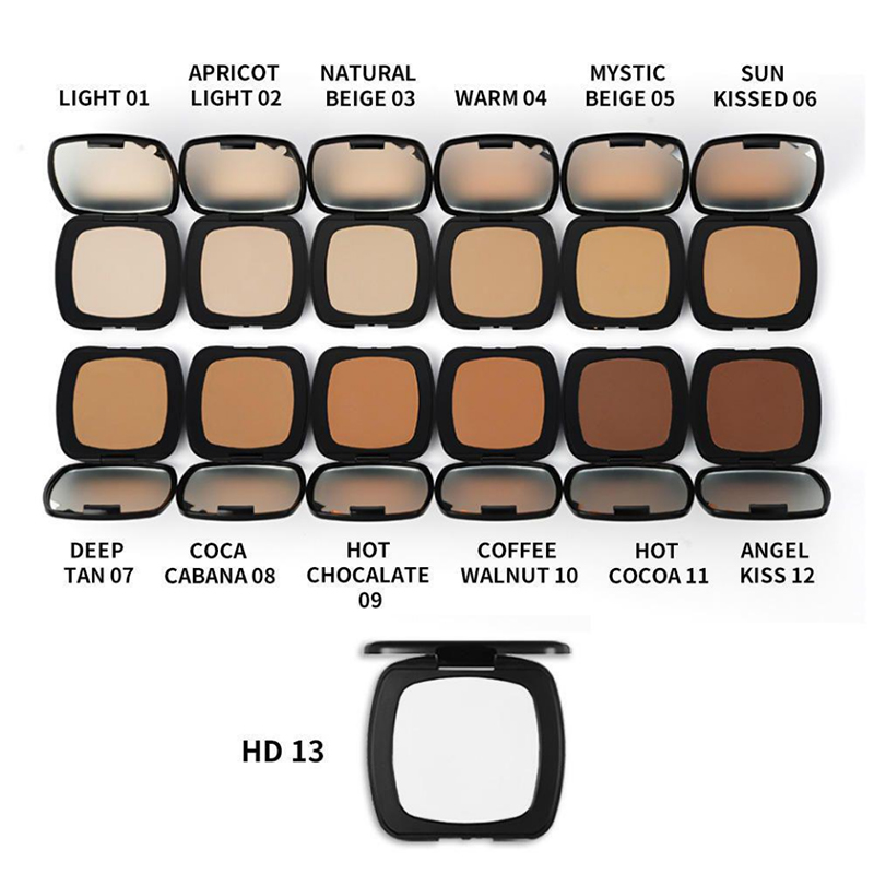 Bedste Makeup 13 Color Face Pressed Powder Foundation og Powder til al hud